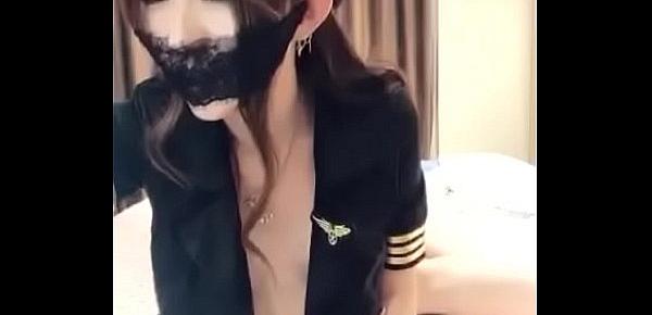  Chinese girl wearing a flight attendant to make love【Subscribe to me and update new videos every day】